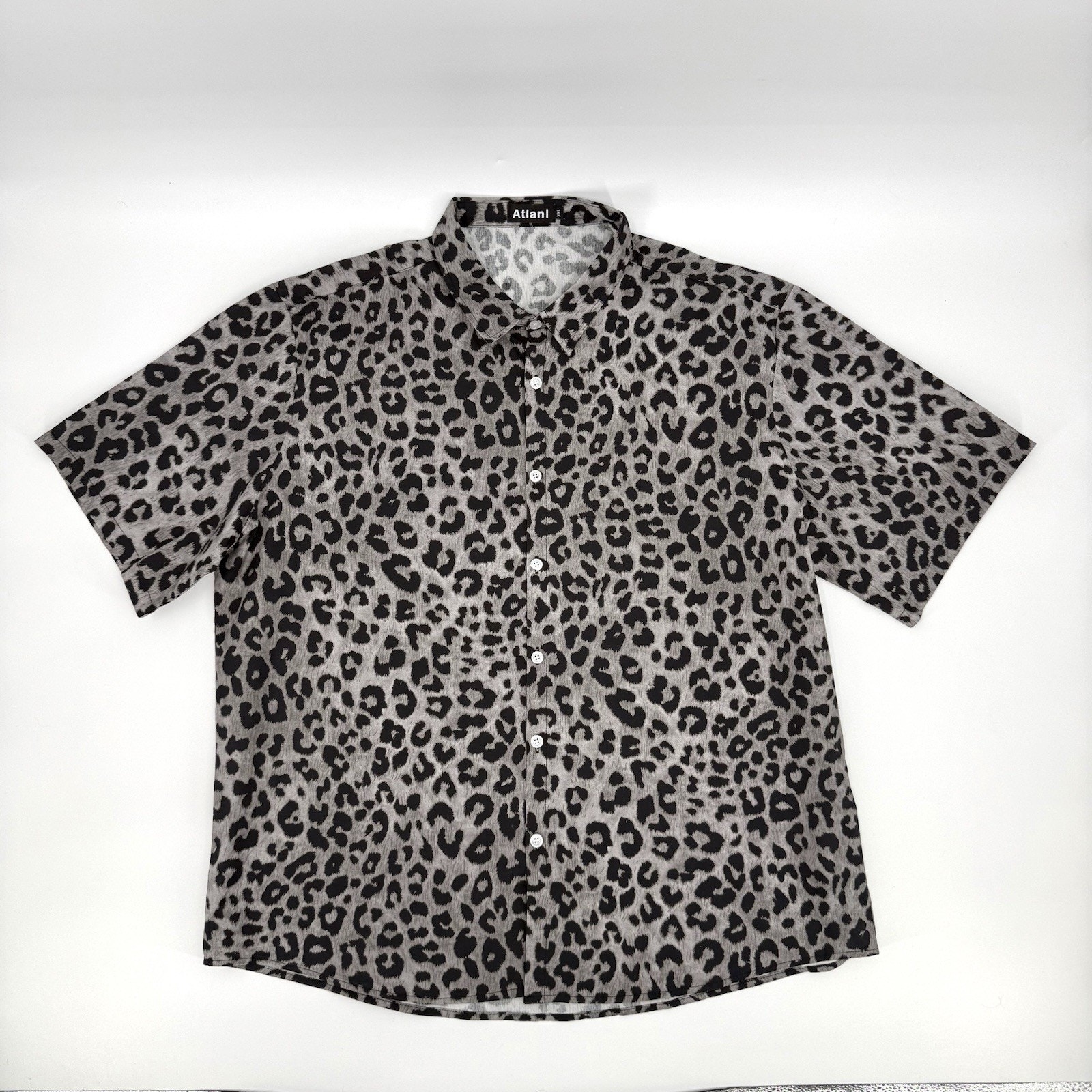 Atlanl Mens Xxl Lot Of 4 Cotton Short Sleeve Button Up Shirts Funky Designs Boho — image 6 of 8